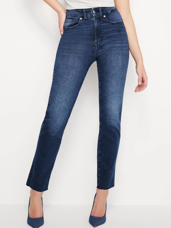 Good American Denim - Always Fits Good Classic Straight Leg Jeans High-Rise Slim Straight Jeans 6